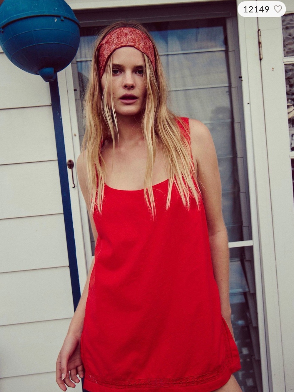 Free People Red Summer Smiles Romper